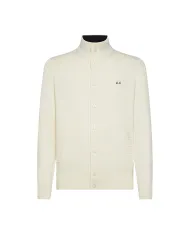 SUN68 Cardigan Uomo K45111 CARDIGAN BUTTONS AI 25/26 lana con tasche laterali 31 BIANCO PANNA