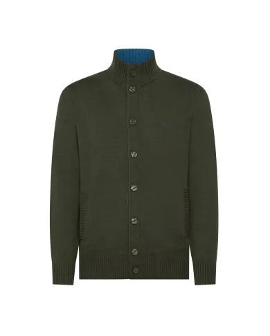 SUN68 Cardigan Uomo K45111 CARDIGAN BUTTONS AI 25/26 lana con tasche laterali 74 MILITARE scuro SUN68 Cardigan Uomo K45111 CARDIGAN BUTTONS AI 25/26 lana con tasche laterali 74 MILITARE scuro