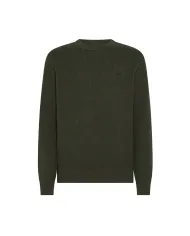 SUN68 Maglia Uomo K45133 SWEATER ENGLISH RI AI 25/26 lana lavorato a costine 74 MILITARE scuro