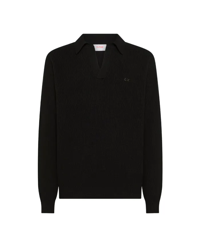 SUN68 Maglia Uomo K45134 POLO SWEATER ENGLI AI 25/26 lana stile polo 11 NERO SUN68 Maglia Uomo K45134 POLO SWEATER ENGLI AI 25/26 lana stile polo 11 NERO