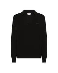 SUN68 Maglia Uomo K45134 POLO SWEATER ENGLI AI 25/26 lana stile polo 11 NERO