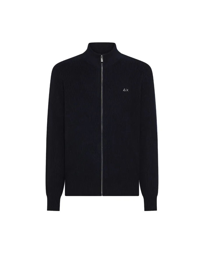 SUN68 Cardigan Uomo K45135 TRACK ZIP SWEATER AI 25/26 lana con chiusura a zip 07 NAVY BLUE SUN68 Cardigan Uomo K45135 TRACK ZIP SWEATER AI 25/26 lana con chiusura a zip 07 NAVY BLUE