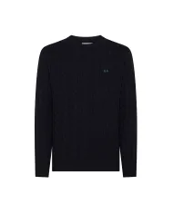 SUN68 Maglia Uomo K45138 SWEATER CABLE KNIT AI 25/26 lana con motivo a treccia 07 NAVY BLUE