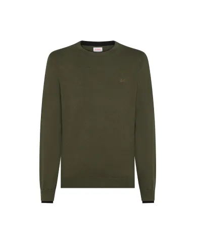 SUN68 Maglia Uomo K45141 ROUND SWEATER DOUB AI 25/26 lana con dettagli stripes 74 MILITARE scuro SUN68 Maglia Uomo K45141 ROUND SWEATER DOUB AI 25/26 lana con dettagli stripes 74 MILITARE scuro