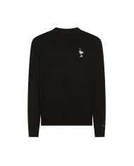 SUN68 Maglia Uomo K45180 SWEATER PEANTUS AI 25/26 lana con patch applicata 11 NERO