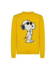 SUN68 Maglia Uomo K45181 SWEATER ON CHEST AI 25/26 lana con motivo applicato 23 GIALLO