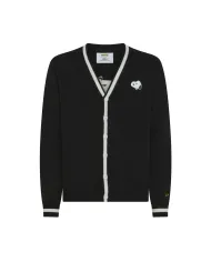 SUN68 Cardigan Uomo K45184 CARDIGAN PEANTUS AI 25/26 lana con peantus applicato sul retro 11 NERO