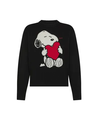 SUN68 Maglia Donna K45281 SWEAT OVER PEANTUS AI 25/26 lana con ricamo lavorato 11 NERO SUN68 Maglia Donna K45281 SWEAT OVER PEANTUS AI 25/26 lana con ricamo lavorato 11 NERO