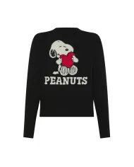 SUN68 Cardigan Donna K45282 CARDIGAN PEANTUS AI 25/26 lana con ricamo applicato sul retro 11 NERO