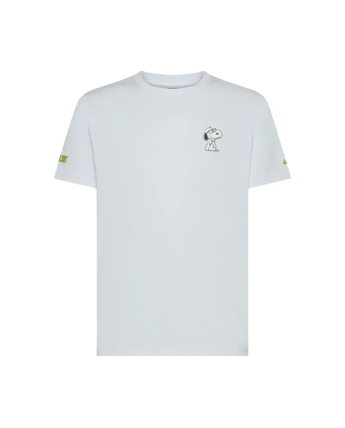 SUN68 T-shirt Uomo T45130 T-SHIRT PEANTUS AI 25/26 cotone con patch peantus applicata 01 BIANCO SUN68 T-shirt Uomo T45130 T-SHIRT PEANTUS AI 25/26 cotone con patch peantus applicata 01 BIANCO