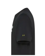 SUN68 T-shirt Uomo T45130 T-SHIRT PEANTUS AI 25/26 cotone con patch peantus applicata 11 NERO