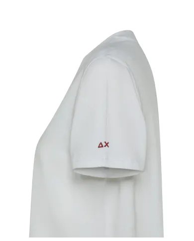 SUN68 T-shirt Donna T45221 T-SHIRT OVER PEANT AI 25/26 cotone con stampa 01 BIANCO SUN68 T-shirt Donna T45221 T-SHIRT OVER PEANT AI 25/26 cotone con stampa 01 BIANCO