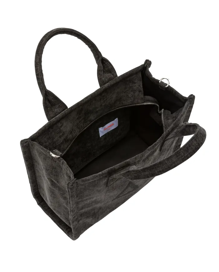 SUN68 Borsa Donna X45203 CALI AI 25/26 stile shopping con patch logata 11 NERO
