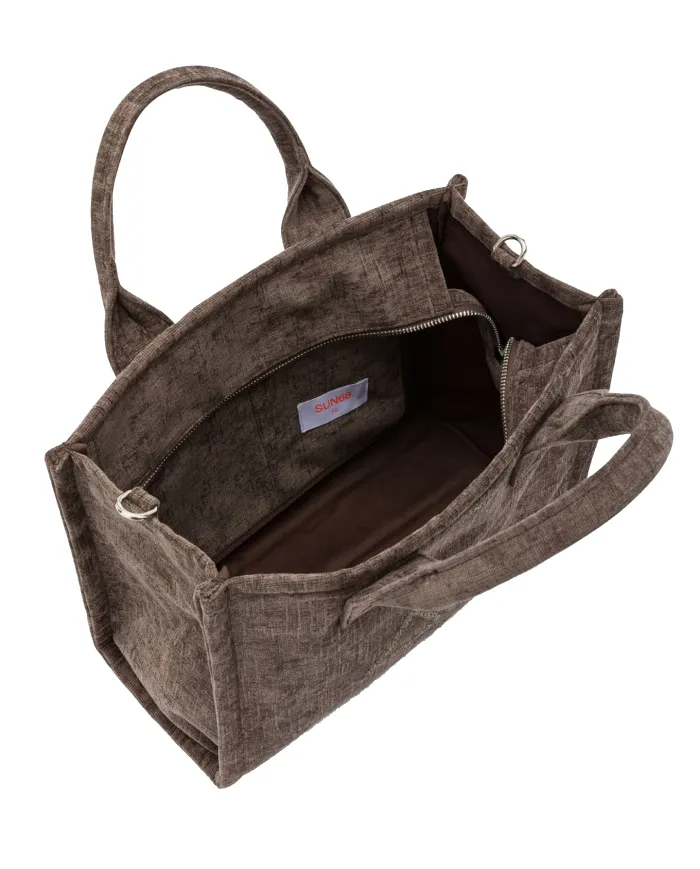 SUN68 Borsa Donna X45203 CALI AI 25/26 stile shopping con patch logata 52 FANGO