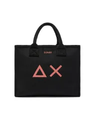 SUN68 Borsa Donna X45209 CALI AI 25/26 stile shopping con motivo a costine 11 NERO