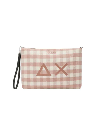 SUN68 Pochette Donna X45212 AI 25/26 lana con motivo a quadri 04 ROSA SUN68 Pochette Donna X45212 AI 25/26 lana con motivo a quadri 04 ROSA