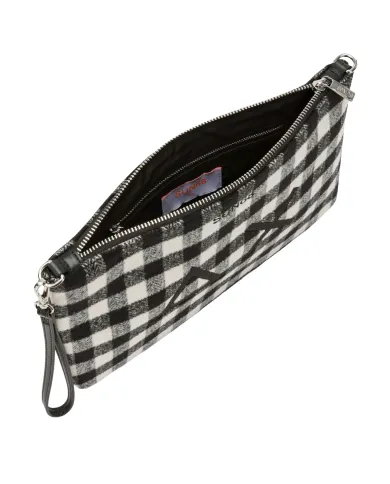 SUN68 Pochette Donna X45212 AI 25/26 lana con motivo a quadri 11 NERO SUN68 Pochette Donna X45212 AI 25/26 lana con motivo a quadri 11 NERO