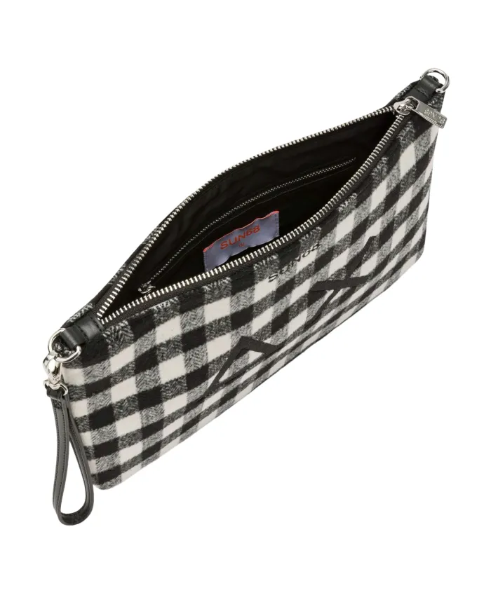 SUN68 Pochette Donna X45212 AI 25/26 lana con motivo a quadri 11 NERO