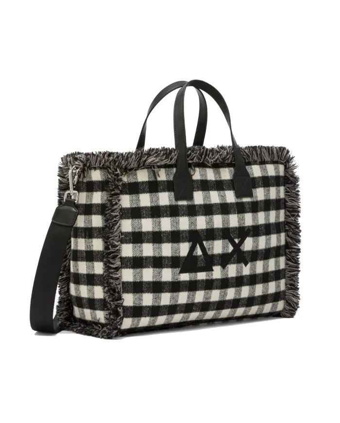 SUN68 Borsa Donna X45213 CALI AI 25/26 lana con motivo a quadri 11 NERO SUN68 Borsa Donna X45213 CALI AI 25/26 lana con motivo a quadri 11 NERO