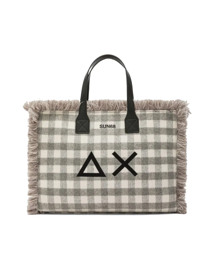 SUN68 Borsa Donna X45213 CALI AI 25/26 lana con motivo a quadri 34 GRIGIO MEDIO SUN68 Borsa Donna X45213 CALI AI 25/26 lana con motivo a quadri 34 GRIGIO MEDIO