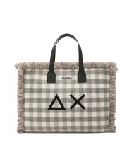 SUN68 Borsa Donna X45213 CALI AI 25/26 lana con motivo a quadri 34 GRIGIO MEDIO