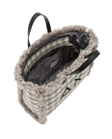 SUN68 Borsa Donna X45213 CALI AI 25/26 lana con motivo a quadri 34 GRIGIO MEDIO SUN68 Borsa Donna X45213 CALI AI 25/26 lana con motivo a quadri 34 GRIGIO MEDIO