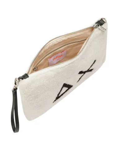 SUN68 Pochette Donna X45223 AI 25/26 classico con tessuto effetto teddy 31 BIANCO PANNA SUN68 Pochette Donna X45223 AI 25/26 classico con tessuto effetto teddy 31 BIANCO PANNA