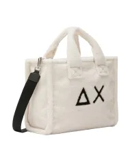 SUN68 Borsa Donna X45224 CALI AI 25/26 stile shopping con motivo teddy 31 BIANCO PANNA