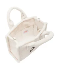 SUN68 Borsa Donna X45224 CALI AI 25/26 stile shopping con motivo teddy 31 BIANCO PANNA