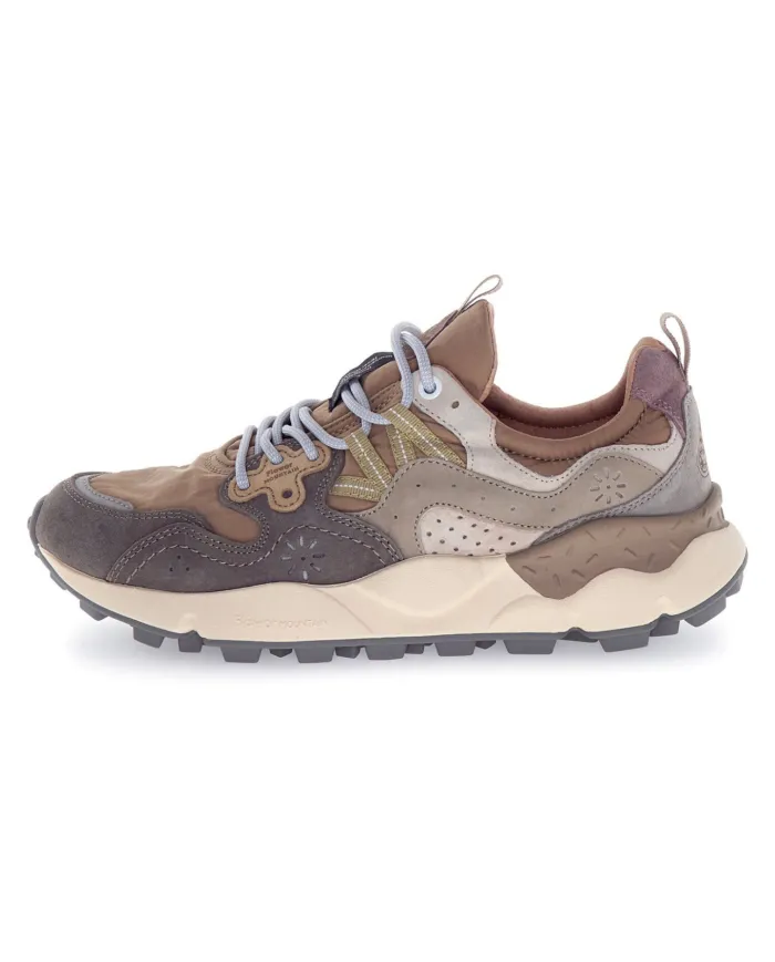FLOWER MOUNTAIN Sneakers Uomo 2017816 01 YAMANO3 AI 25/26 pelle con dettagli in tessuto 1B31 grey/mud/off white FLOWER MOUNTAIN Sneakers Uomo 2017816 01 YAMANO3 AI 25/26 pelle con dettagli in tessuto 1B31 grey/mud/off white