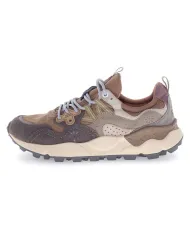 FLOWER MOUNTAIN Sneakers Uomo 2017816 01 YAMANO3 AI 25/26 pelle con dettagli in tessuto 1B31 grey/mud/off white