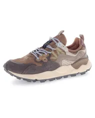 FLOWER MOUNTAIN Sneakers Uomo 2017816 01 YAMANO3 AI 25/26 pelle con dettagli in tessuto 1B31 grey/mud/off white