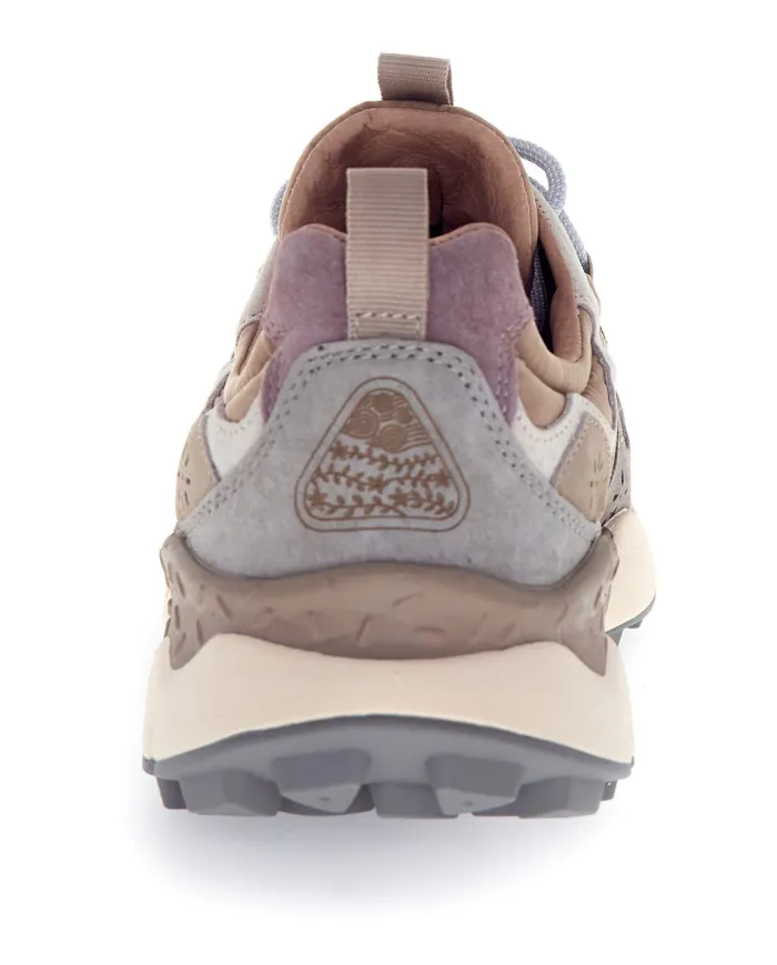 FLOWER MOUNTAIN Sneakers Uomo 2017816 01 YAMANO3 AI 25/26 pelle con dettagli in tessuto 1B31 grey/mud/off white