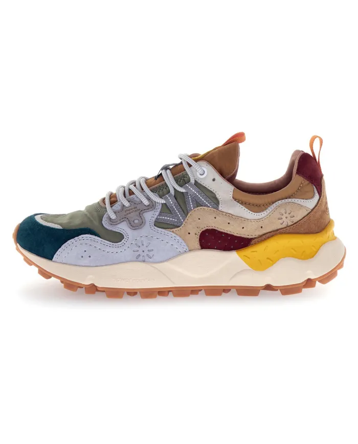 FLOWER MOUNTAIN Sneakers Uomo 2017816 01 YAMANO3 AI 25/26 pelle con dettagli in tessuto 3B30 d.petrol/l.grey-mud FLOWER MOUNTAIN Sneakers Uomo 2017816 01 YAMANO3 AI 25/26 pelle con dettagli in tessuto 3B30 d.petrol/l.grey-mud