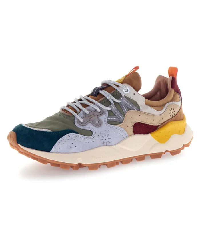 FLOWER MOUNTAIN Sneakers Uomo 2017816 01 YAMANO3 AI 25/26 pelle con dettagli in tessuto 3B30 d.petrol/l.grey-mud FLOWER MOUNTAIN Sneakers Uomo 2017816 01 YAMANO3 AI 25/26 pelle con dettagli in tessuto 3B30 d.petrol/l.grey-mud