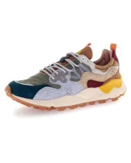 FLOWER MOUNTAIN Sneakers Uomo 2017816 01 YAMANO3 AI 25/26 pelle con dettagli in tessuto 3B30 d.petrol/l.grey-mud