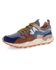 FLOWER MOUNTAIN Sneakers Uomo 2017816 01 YAMANO3 AI 25/26 pelle con dettagli in tessuto 3D67 brw deep/petr l.blue