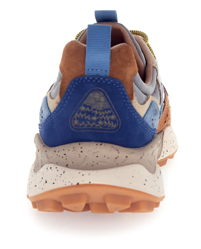 FLOWER MOUNTAIN Sneakers Uomo 2017816 01 YAMANO3 AI 25/26 pelle con dettagli in tessuto 3D67 brw deep/petr l.blue