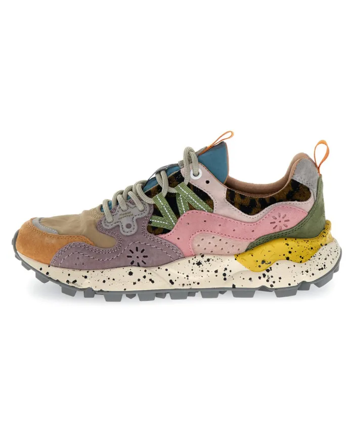 FLOWER MOUNTAIN Sneakers Donna 2017817 55 YAMANO3 AI 25/26 pelle con dettagli scamosciati 2F71 mustard/grey/cipria FLOWER MOUNTAIN Sneakers Donna 2017817 55 YAMANO3 AI 25/26 pelle con dettagli scamosciati 2F71 mustard/grey/cipria