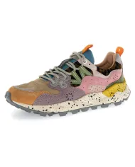 FLOWER MOUNTAIN Sneakers Donna 2017817 55 YAMANO3 AI 25/26 pelle con dettagli scamosciati 2F71 mustard/grey/cipria