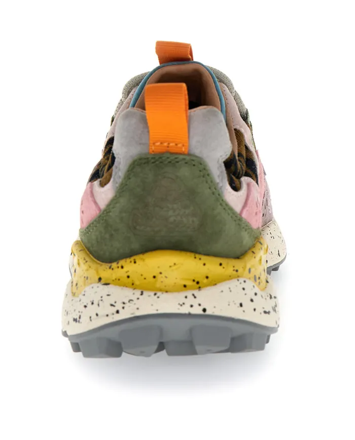 FLOWER MOUNTAIN Sneakers Donna 2017817 55 YAMANO3 AI 25/26 pelle con dettagli scamosciati 2F71 mustard/grey/cipria
