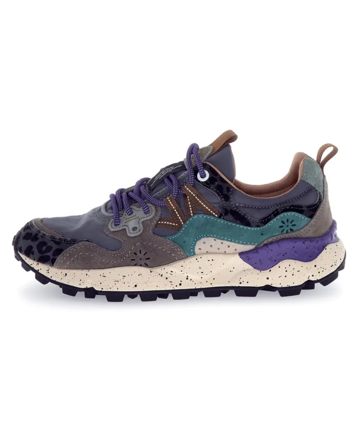 FLOWER MOUNTAIN Sneakers Donna 2017818 30 YAMANO3 AI 25/26 pelle con dettaglio animalier applicata 1B74 d.grey/antra/bottle FLOWER MOUNTAIN Sneakers Donna 2017818 30 YAMANO3 AI 25/26 pelle con dettaglio animalier applicata 1B74 d.grey/antra/bottle