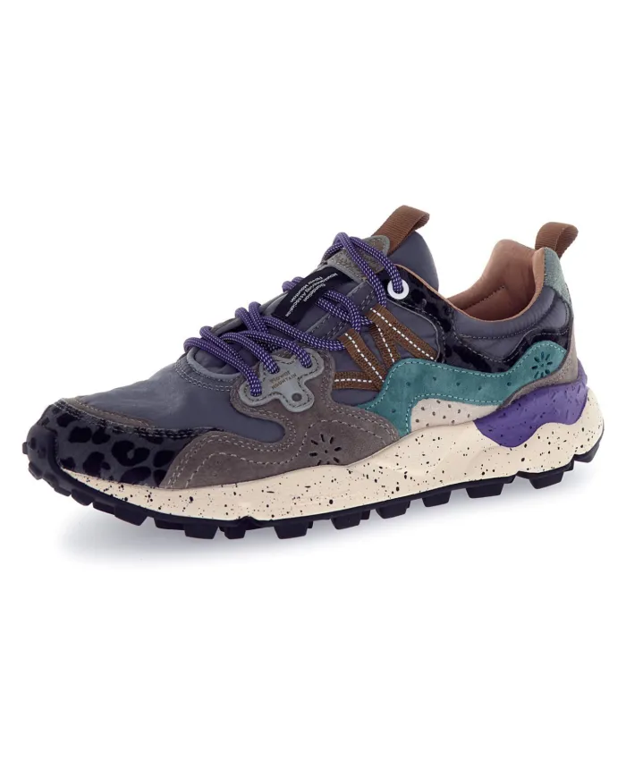 FLOWER MOUNTAIN Sneakers Donna 2017818 30 YAMANO3 AI 25/26 pelle con dettaglio animalier applicata 1B74 d.grey/antra/bottle FLOWER MOUNTAIN Sneakers Donna 2017818 30 YAMANO3 AI 25/26 pelle con dettaglio animalier applicata 1B74 d.grey/antra/bottle
