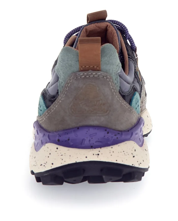 FLOWER MOUNTAIN Sneakers Donna 2017818 30 YAMANO3 AI 25/26 pelle con dettaglio animalier applicata 1B74 d.grey/antra/bottle