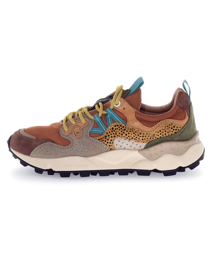 FLOWER MOUNTAIN Sneakers Donna 2017818 30 YAMANO3 AI 25/26 pelle con dettaglio animalier applicata 2B58 d.grey/mud/warm/brown FLOWER MOUNTAIN Sneakers Donna 2017818 30 YAMANO3 AI 25/26 pelle con dettaglio animalier applicata 2B58 d.grey/mud/warm/brown