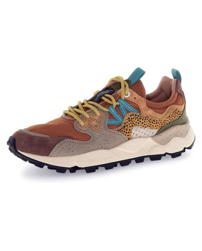 FLOWER MOUNTAIN Sneakers Donna 2017818 30 YAMANO3 AI 25/26 pelle con dettaglio animalier applicata 2B58 d.grey/mud/warm/brown FLOWER MOUNTAIN Sneakers Donna 2017818 30 YAMANO3 AI 25/26 pelle con dettaglio animalier applicata 2B58 d.grey/mud/warm/brown