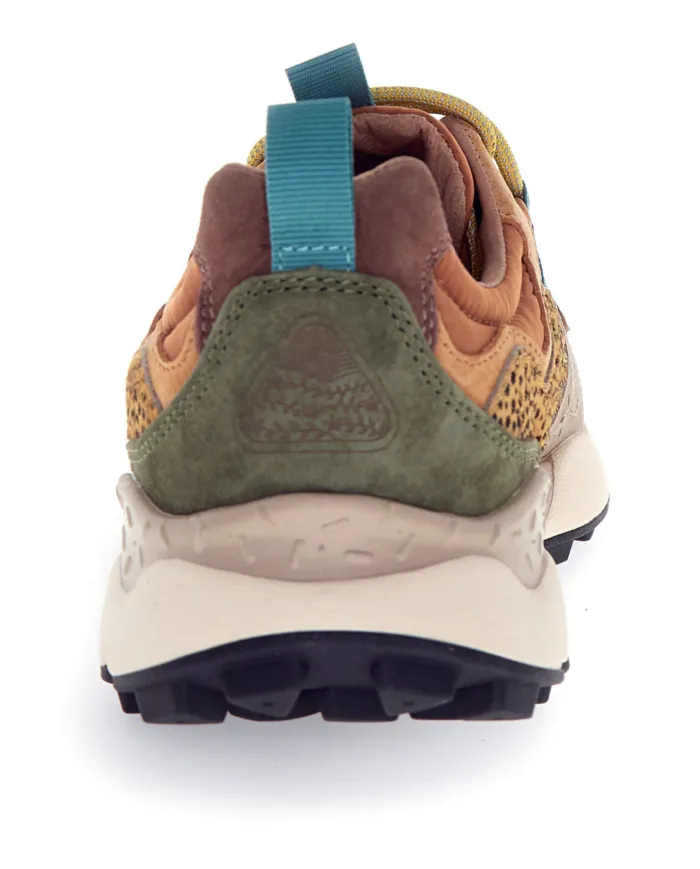 FLOWER MOUNTAIN Sneakers Donna 2017818 30 YAMANO3 AI 25/26 pelle con dettaglio animalier applicata 2B58 d.grey/mud/warm/brown