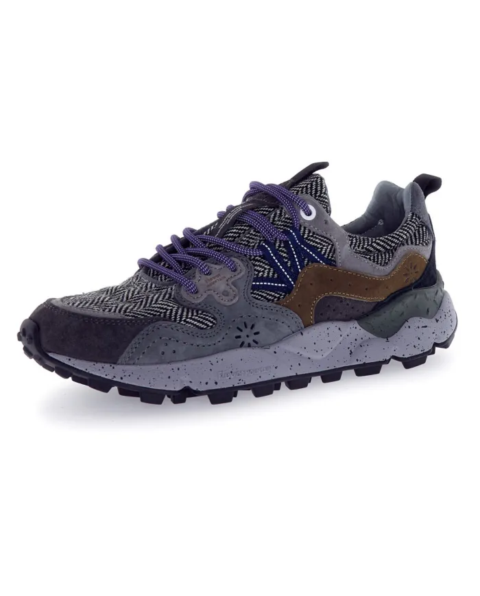 FLOWER MOUNTAIN Sneakers Uomo 2017818 YAMANO3 UNI AI 25/26 pelle con dettaglio scamosciato 1B05 antra.dark gr.black FLOWER MOUNTAIN Sneakers Uomo 2017818 YAMANO3 UNI AI 25/26 pelle con dettaglio scamosciato 1B05 antra.dark gr.black