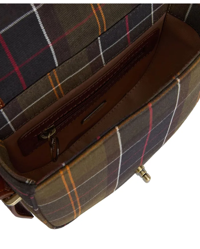 BARBOUR Borsa Donna LBA0504 ELM AI 25/26 cotone con tracolla in pelle TN11 classic tartan