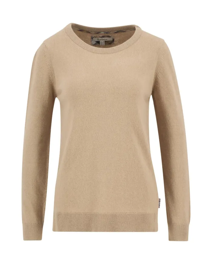BARBOUR Maglia Donna LKN1075 PENDLE AI 25/26 lana con toppe applicate BE12 pale caramel/hessian BARBOUR Maglia Donna LKN1075 PENDLE AI 25/26 lana con toppe applicate BE12 pale caramel/hessian